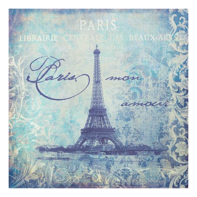 Wanddeko Esszimmer Vintage Collage - Paris Mon Amour
