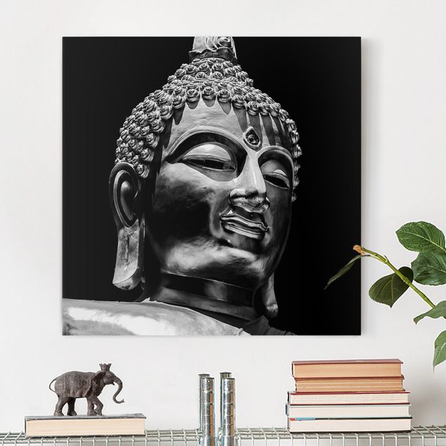 Wanddeko Wohnzimmer Buddha Statue Gesicht