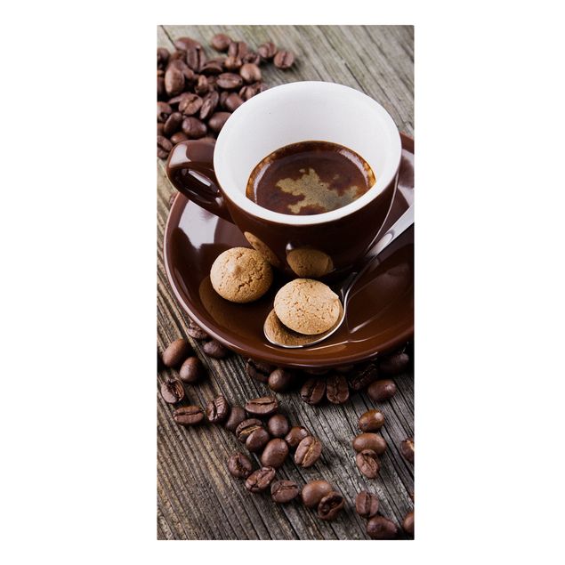 Wanddeko Getränke Kaffeetasse mit Kaffeebohnen
