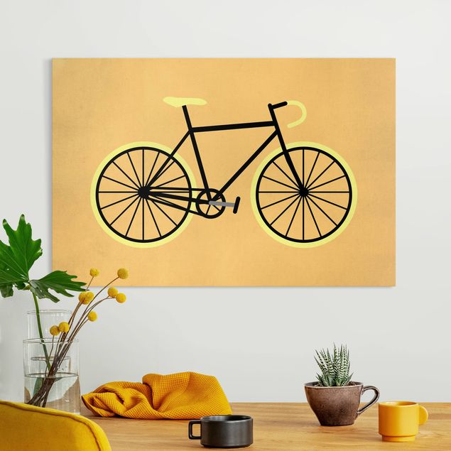 Wanddeko Wohnzimmer Fahrrad in Gelb