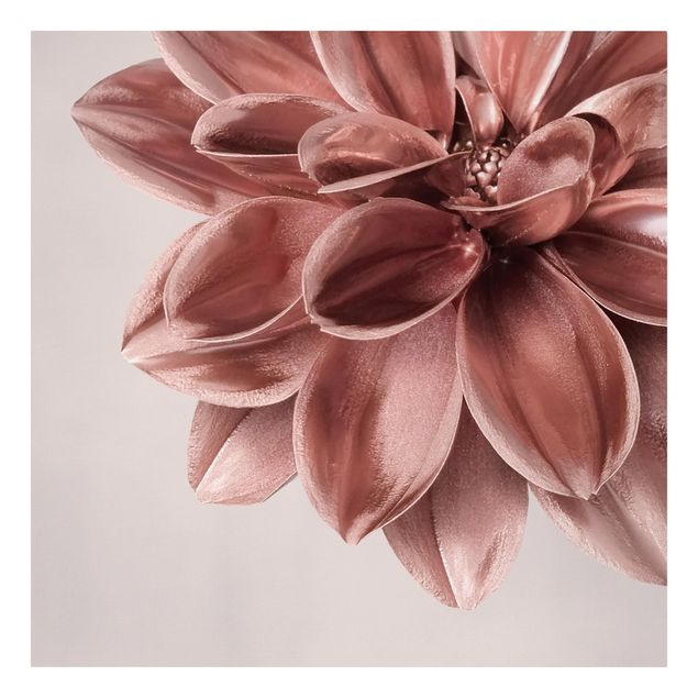 Wanddeko Flur Dahlie Blume Rosegold Metallic Detail