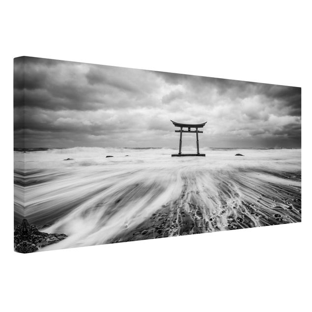 Wanddeko Schlafzimmer Japanisches Torii im Meer
