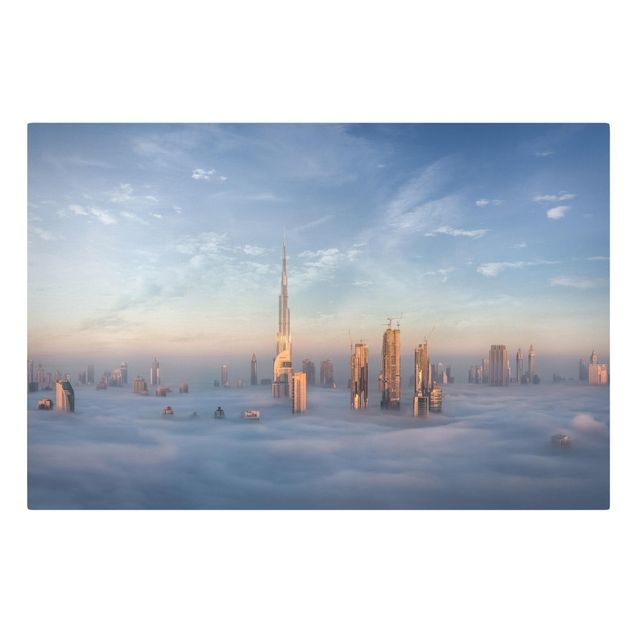 Wanddeko Wohnzimmer Dubai über den Wolken