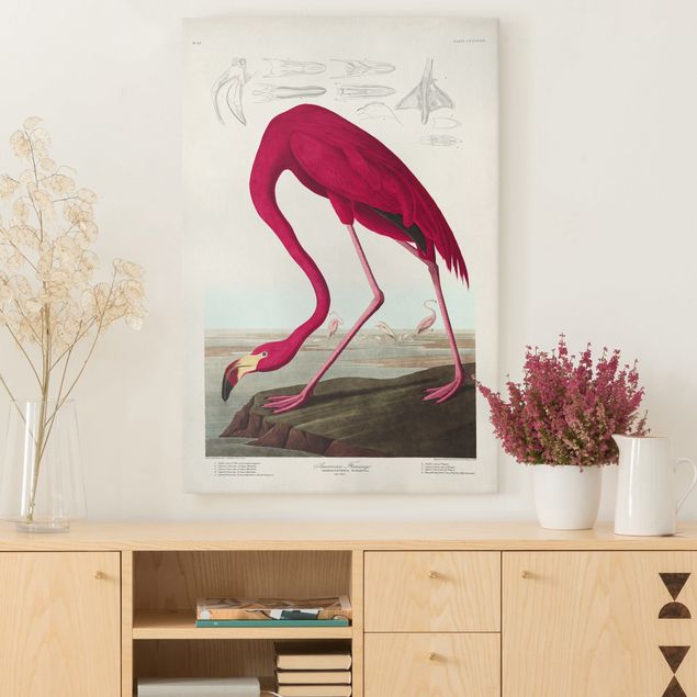 Wanddeko Wohnzimmer Vintage Lehrtafel Amerikanischer Flamingo