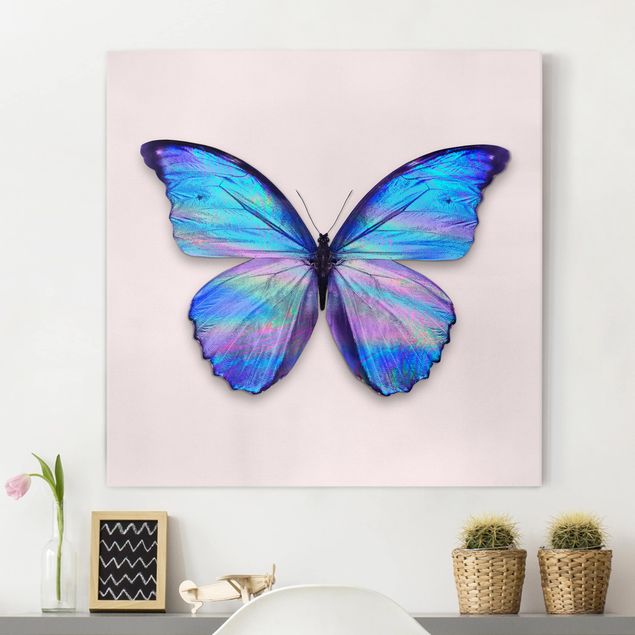 Wanddeko Wohnzimmer Holografischer Schmetterling
