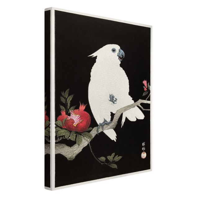 Leinwandbilder Vögel Asiatische Vintage Illustration Weißer Kakadu