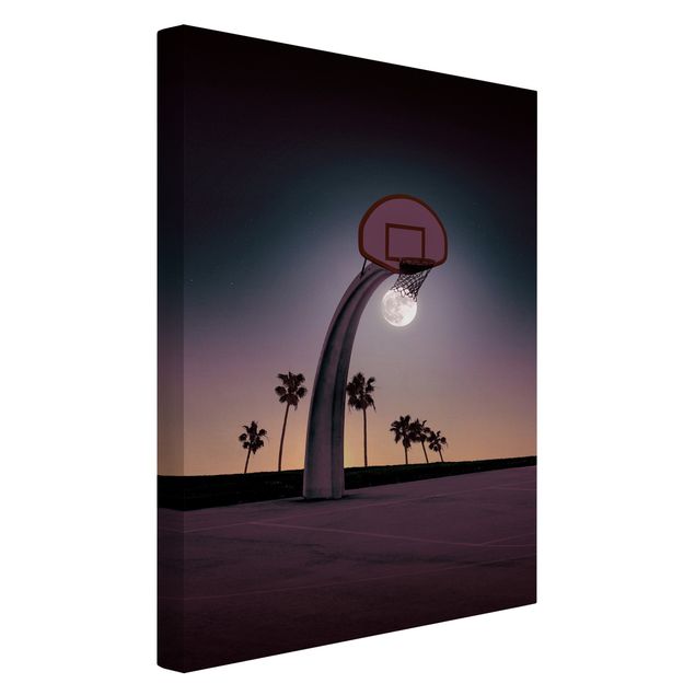 Wanddeko Esszimmer Basketball mit Mond