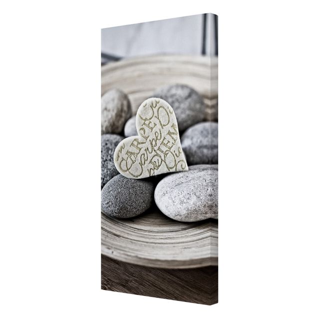 Wanddeko Büro Carpe Diem Herz mit Steinen