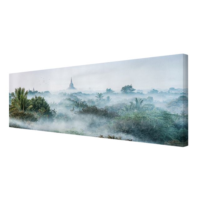Wanddeko Esszimmer Morgennebel über dem Dschungel von Bagan