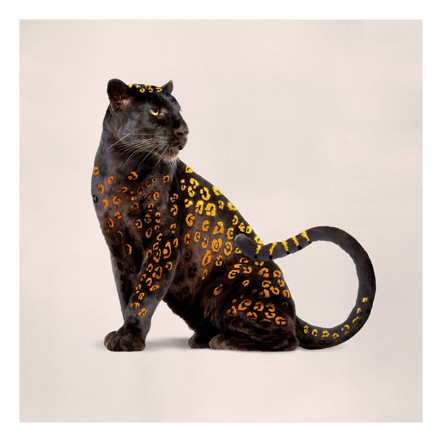 Wanddeko Esszimmer Goldener Panther