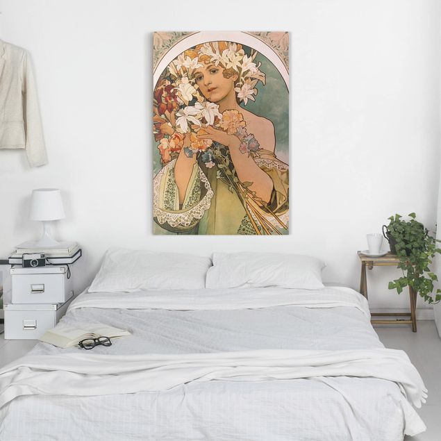 Wanddeko Schlafzimmer Alfons Mucha - Blume