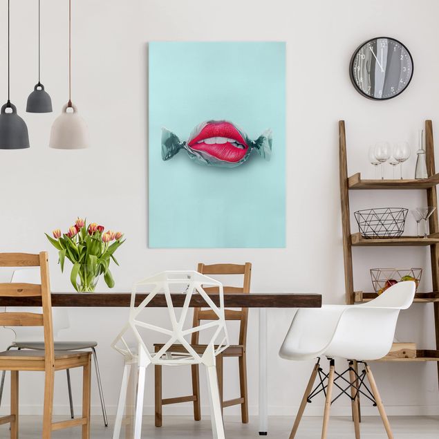 Wanddeko Büro Bonbon mit Lippen