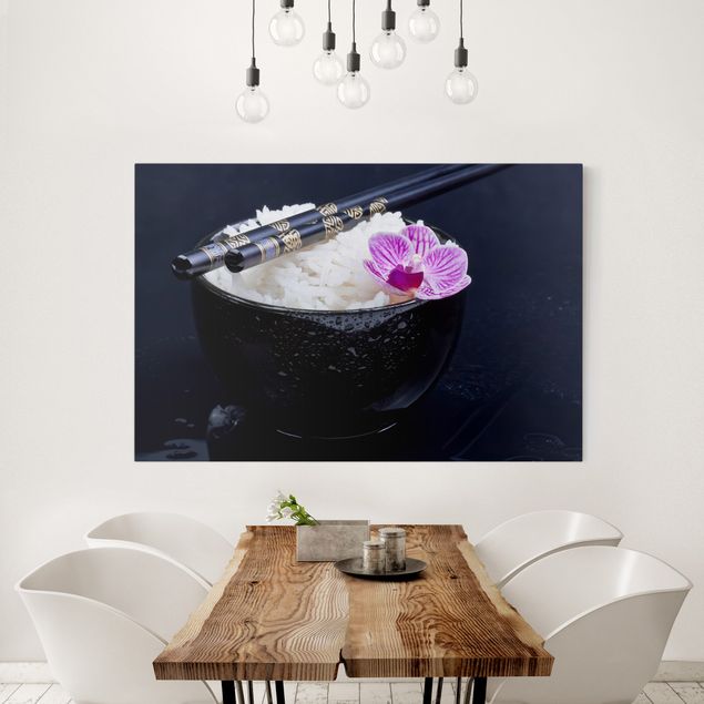 Küche Dekoration Reisschale mit Orchidee