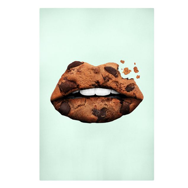 Wanddeko Kulinarisch Lippen mit Keks