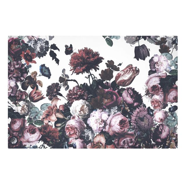 Wanddeko Flur Altmeisterlicher Blumenrausch mit Rosen Bouquet