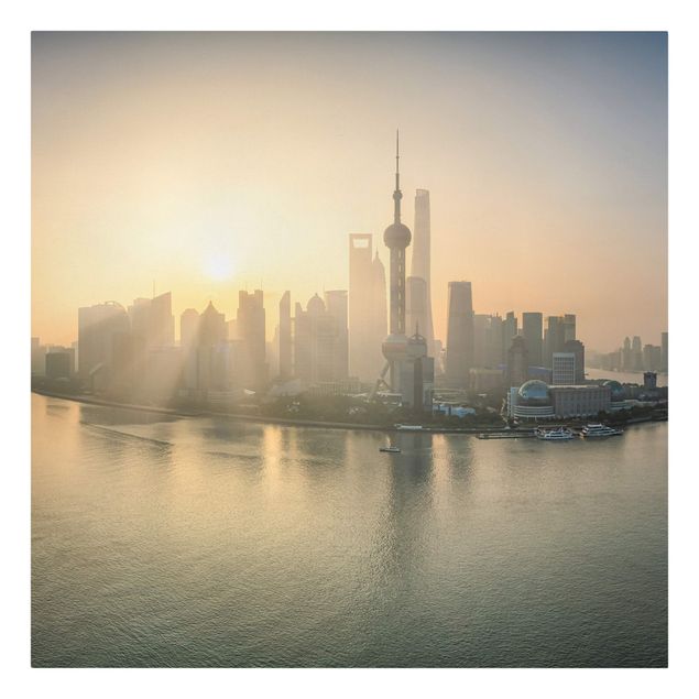 Wanddeko Flur Pudong bei Sonnenaufgang