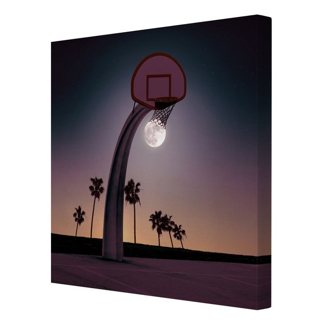 Wanddeko Jugendzimmer Basketball mit Mond