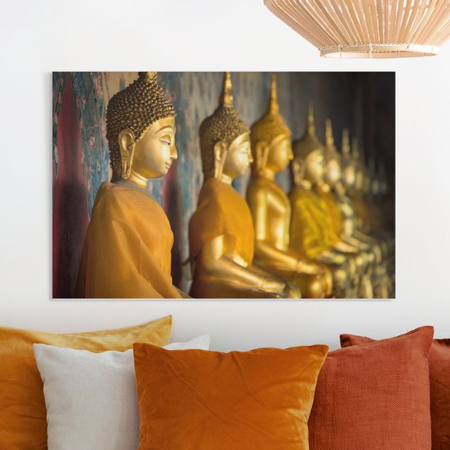 Wandbilder Asien Goldene Buddha Statuen