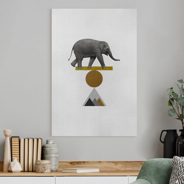 Leinwand Elefant Balancekunst Elefant