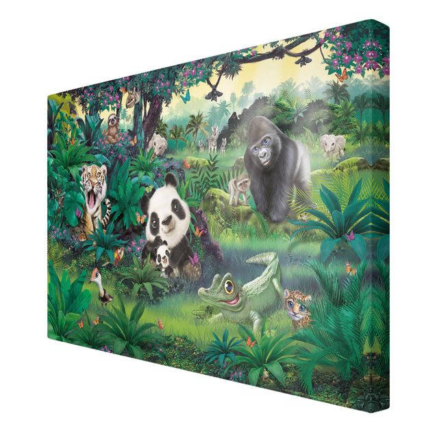Wanddeko Babyzimmer Animal Club International - Dschungel mit Tieren
