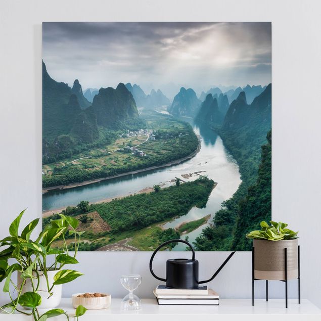 Leinwandbilder Asien Talblick über den Li-Fluss