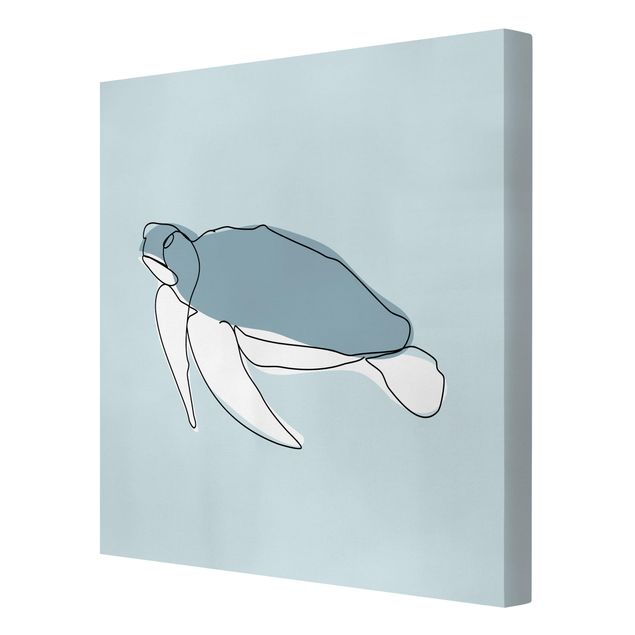 Wanddeko Büro Schildkröte Line Art