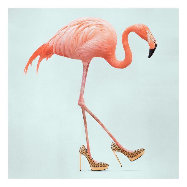 Wanddeko Büro Flamingo mit High Heels
