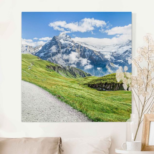 Wanddeko Wohnzimmer Grindelwald Panorama