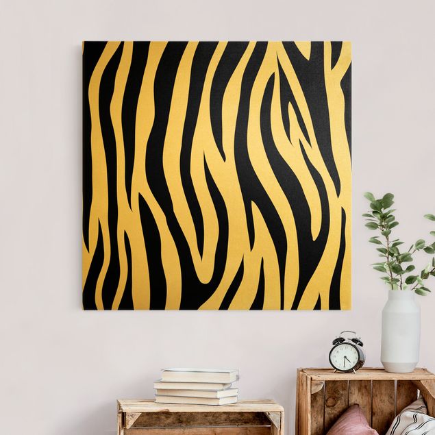 Wanddeko gold Zebra Print