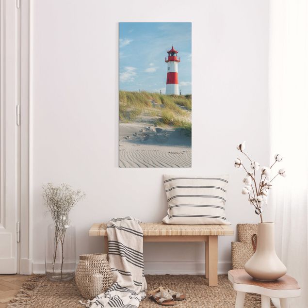 Wanddeko Wohnzimmer Leuchtturm an der Nordsee