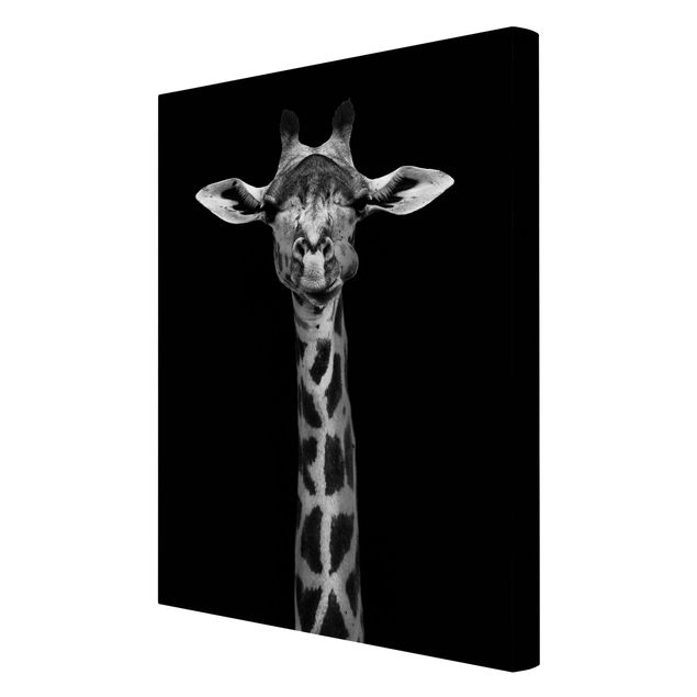 Wanddeko Esszimmer Dunkles Giraffen Portrait