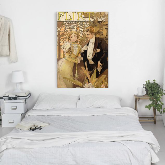Wanddeko gelb Alfons Mucha - Werbeplakat für Flirt Biscuits