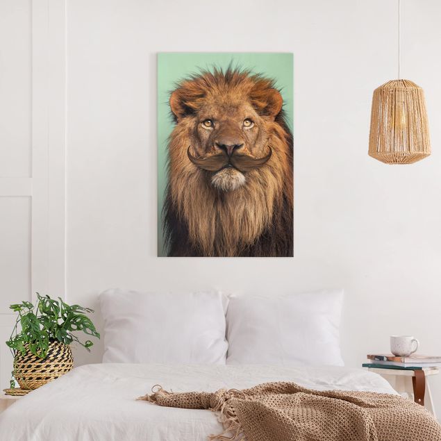 Wanddeko Wohnzimmer Löwe mit Bart