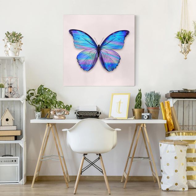 Wanddeko Schlafzimmer Holografischer Schmetterling