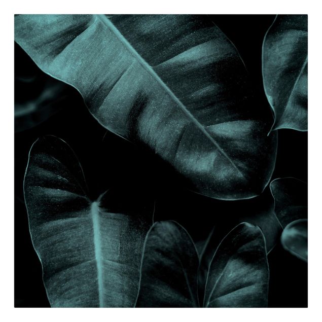 Wanddeko Esszimmer Dschungel Blätter Dunkelgrün