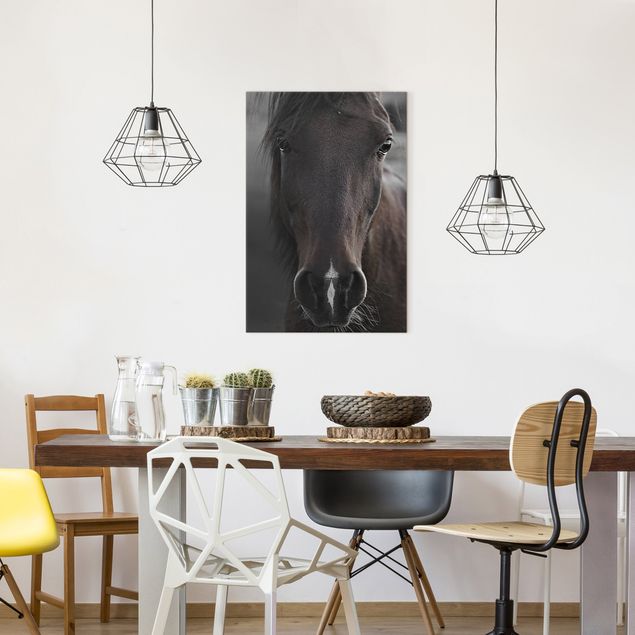 Wanddeko Wohnzimmer Dunkles Pferd