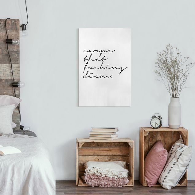 Wanddeko Schlafzimmer Carpe Diem Kalligrafie