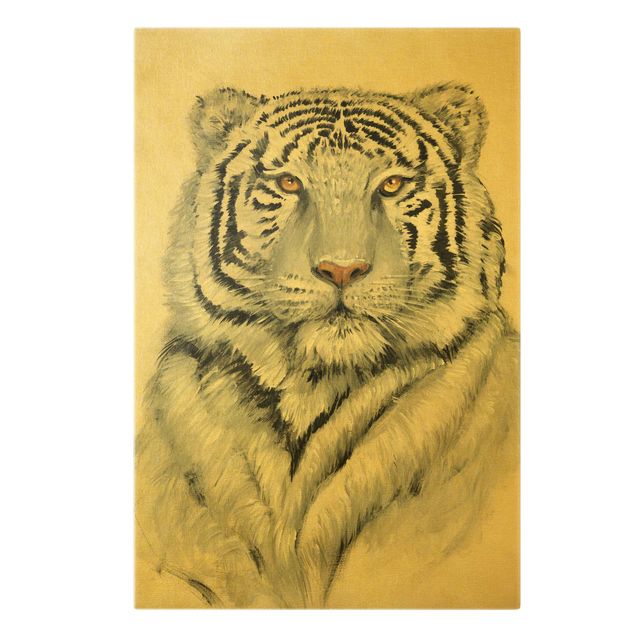 Wanddeko Esszimmer Portrait Weißer Tiger II