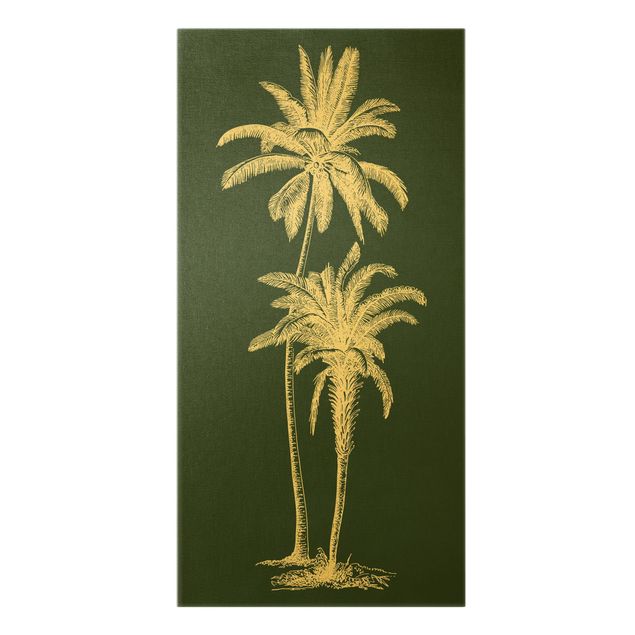 Wanddeko Esszimmer Illustration Palmen auf Grün