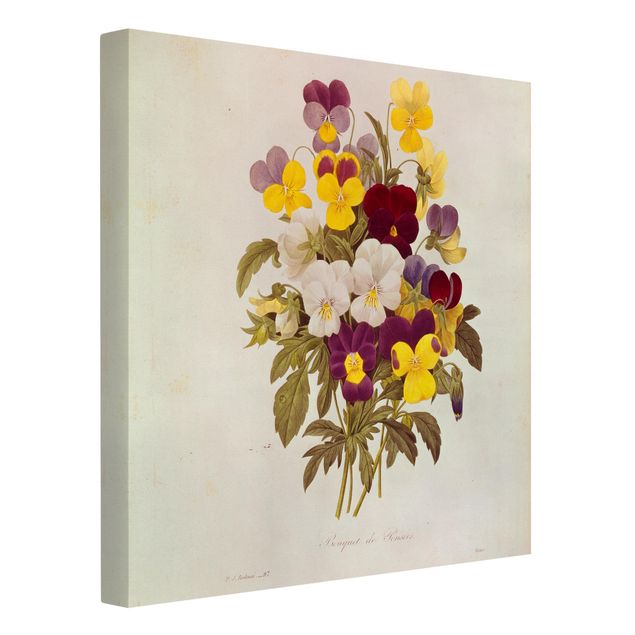 Wanddeko Blume Pierre Joseph Redouté - Ein Bund von Stiefmütterchen