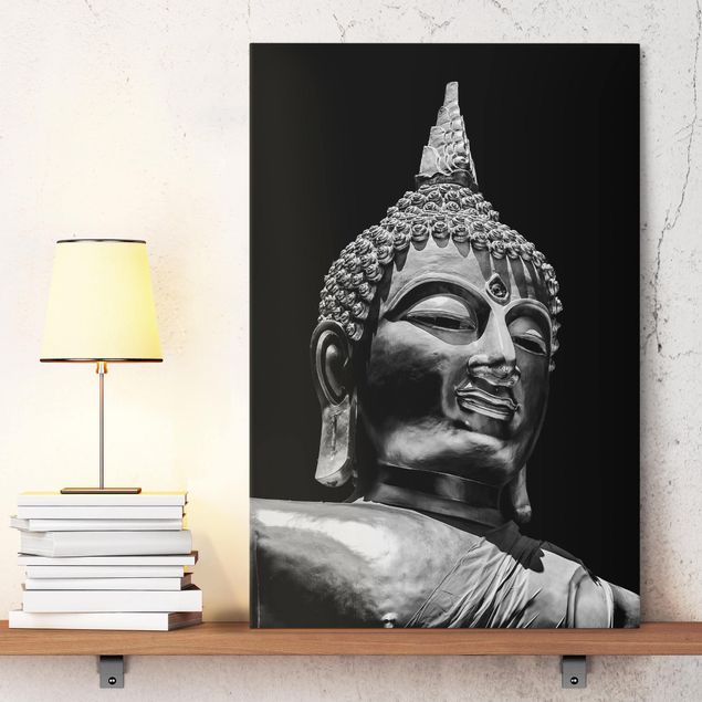 Wanddeko Wohnzimmer Buddha Statue Gesicht