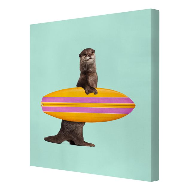 Wanddeko Büro Otter mit Surfbrett