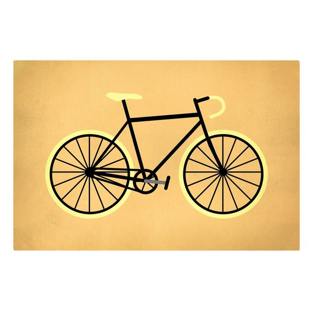 Wanddeko Büro Fahrrad in Gelb