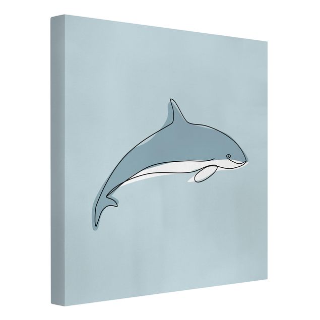 Leinwandbilder Fisch Delfin Line Art