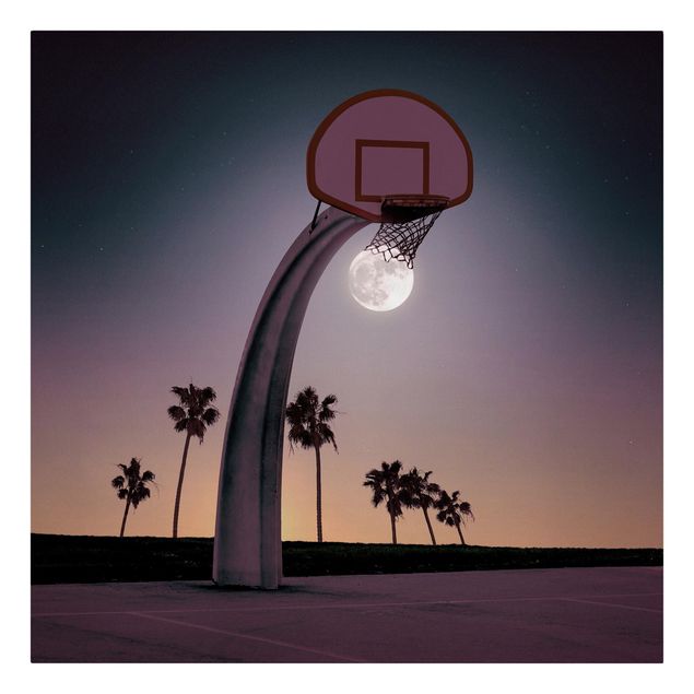 Wanddeko Büro Basketball mit Mond