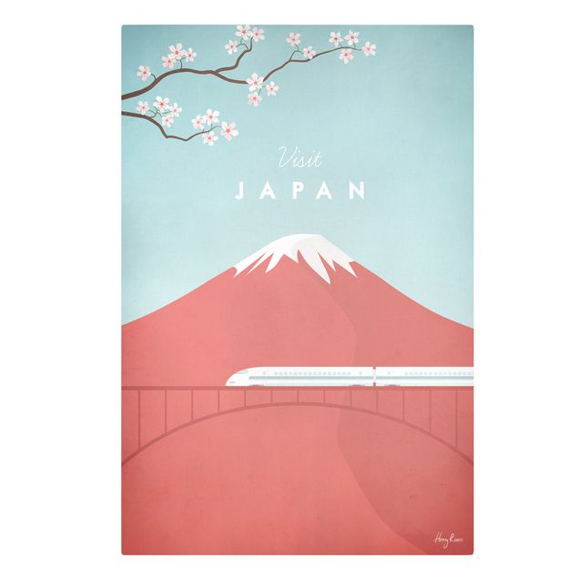 Wanddeko Kirschblüte Reiseposter - Japan