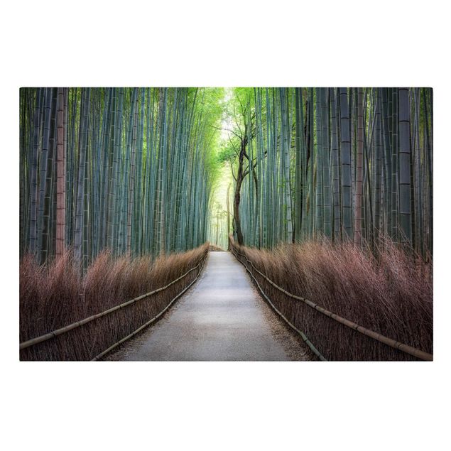 Wanddeko grün Der Weg durch den Bambus