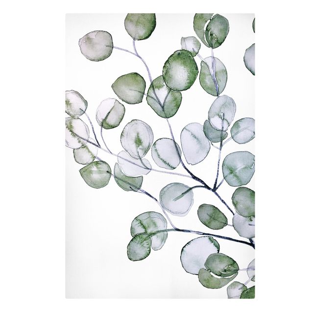 Wanddeko grün Grünes Aquarell Eukalyptuszweig