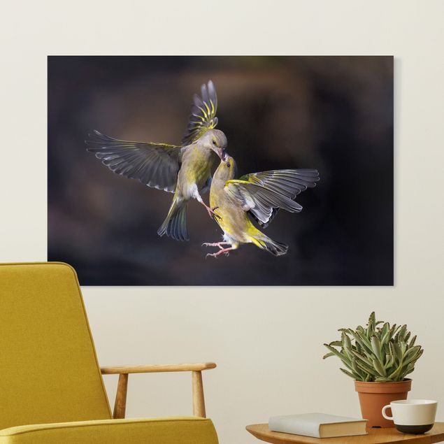 Wanddeko Wohnzimmer Küssende Kolibris