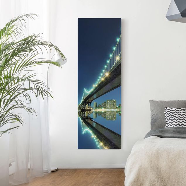 Wanddeko Schlafzimmer Abstract Manhattan Bridge